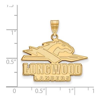 Longwood University 10K Yellow Gold Lancers Large Pendant – view 2