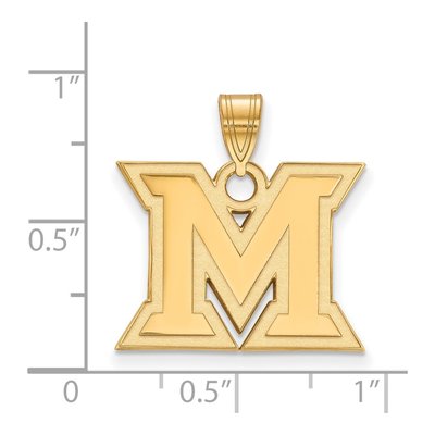 Miami University 10K Yellow Gold Medium Ohio Letter M Pendant – view 2