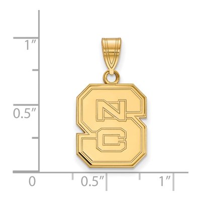 10K Yellow Gold Logoart North Carolina State University N-C-S Medium Pendant – view 2