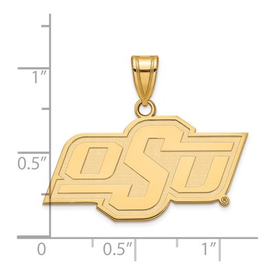 Oklahoma State University 10K Yellow Gold O-S-U Medium Pendant – view 3