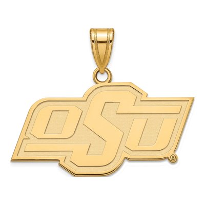 Oklahoma State University 10K Yellow Gold O-S-U Medium Pendant