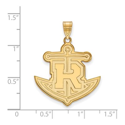 Rollins College 10K Yellow Gold Anchor Extra Large Pendant – view 2