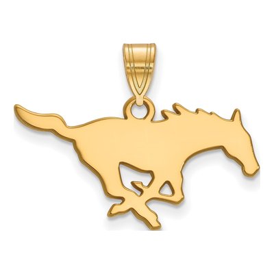 Southern Methodist University 10K Yellow Gold Mustang Medium Pendant