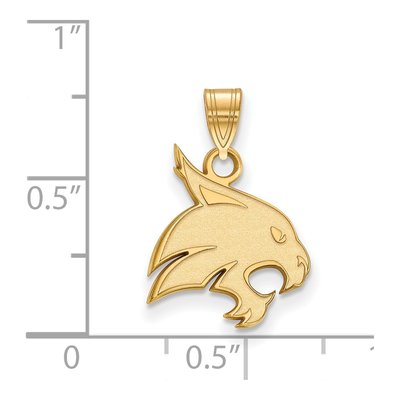 Texas State University 10K Yellow Gold Bobcat Medium Pendant – view 2