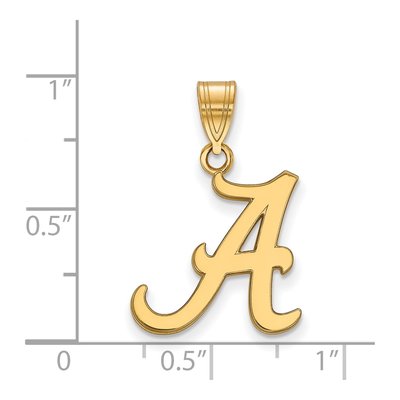 University of Alabama 10K Yellow Gold Medium Letter A Pendant – view 2
