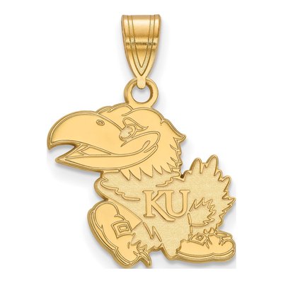 University of Kansas 10K Yellow Gold Medium Jayhawk Pendant