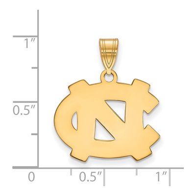 University of North Carolina 10K Yellow Gold N-C Medium Pendant – view 2