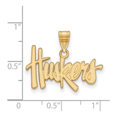 University of Nebraska 10K Yellow Gold Huskers Medium Pendant – view 2