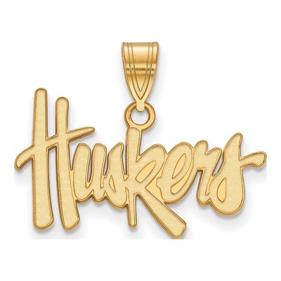 University of Nebraska 10K Yellow Gold Huskers Medium Pendant