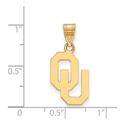 University of Oklahoma 10K Yellow Gold O-U Medium Pendant – view 2