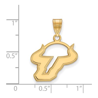 University of South Florida 10K Yellow Gold Medium USF Bulls Pendant – view 2
