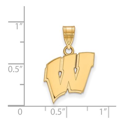 University of Wisconsin 10K Yellow Gold Medium Letter W Pendant – view 2