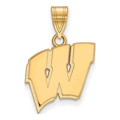 University of Wisconsin 10K Yellow Gold Medium Letter W Pendant