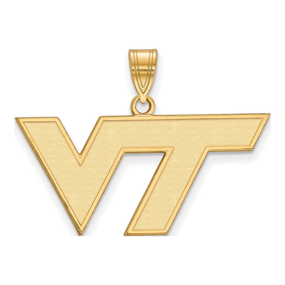 Virginia Tech 10K Yellow Gold V-T Medium Pendant