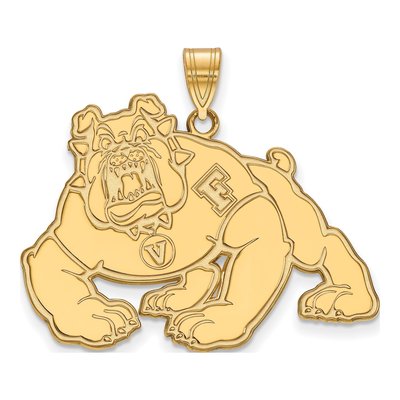 California State University Fresno 10K Yellow Gold Bulldogs Extra Large Pendant