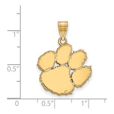 Clemson University 10K Yellow Gold Large Tiger Paw Pendant – view 2