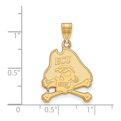 East Carolina University 10K Yellow Gold Pirates Large Pendant – view 2