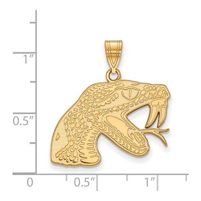 Florida A&M University 10K Yellow Gold Large A&m Rattler Pendant – view 2