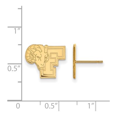 Fordham University 10K Yellow Gold Ram Small Stud Earrings – view 2