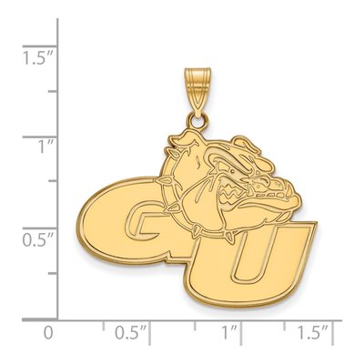 Gonzaga University 10K Yellow Gold G-U Bulldog Extra Large Pendant – view 2