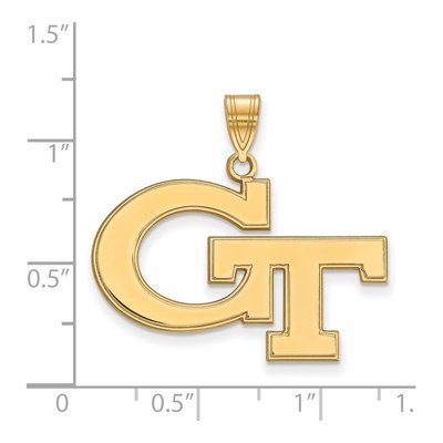 Georgia Institute of Technology 10K Yellow Gold Tech G-T Large Pendant – view 2