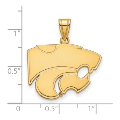 Kansas State University 10K Yellow Gold Wildcats Large Pendant – view 2