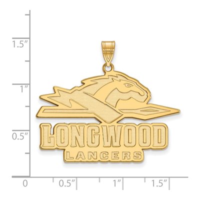 Longwood University 10K Yellow Gold Extra Large Lancers XL Pendant – view 2