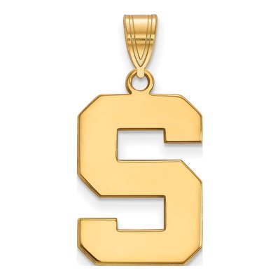 Michigan State University 10K Yellow Gold Large Letter S Pendant