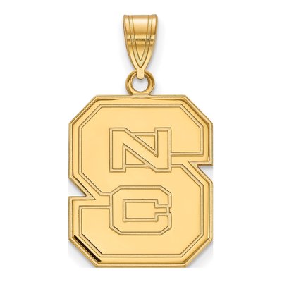 North Carolina State University 10K Yellow Gold Large NC Wolfpack N-C-S Pendant