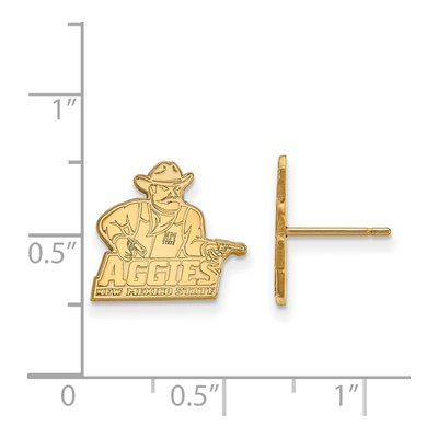 New Mexico State University 10K Yellow Gold Aggies Small Stud Earrings – view 2
