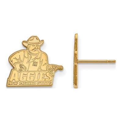 New Mexico State University 10K Yellow Gold Aggies Small Stud Earrings