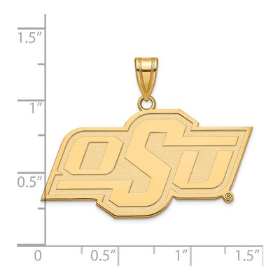 Oklahoma State University 10K Yellow Gold O-S-U Large Pendant – view 3
