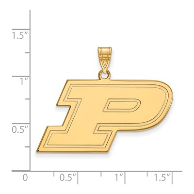 10K Yellow Gold Logoart Purdue University Letter P Large Pendant – view 2