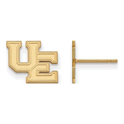 University of Evansville 10K Yellow Gold Purple Aces Small Stud Earrings