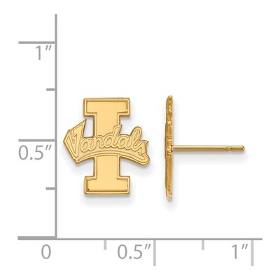 University of Idaho 10K Yellow Gold Vandals Stud Earrings – view 2
