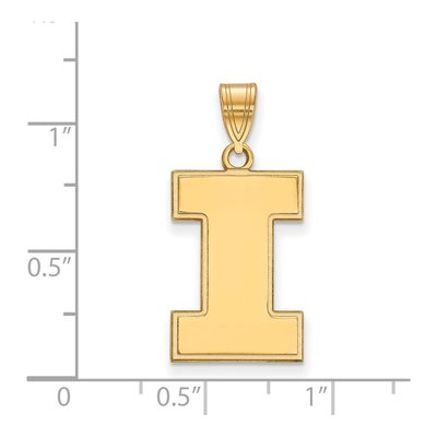 University of Illinois 10K Yellow Gold Large Letter I Pendant – view 2