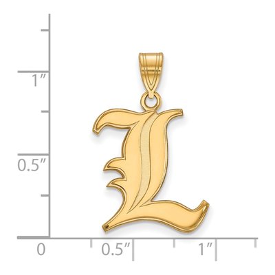 University of Louisville 10K Yellow Gold Large Letter L Pendant – view 2