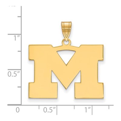 University of Michigan 10K Yellow Gold Large Letter M Pendant – view 2