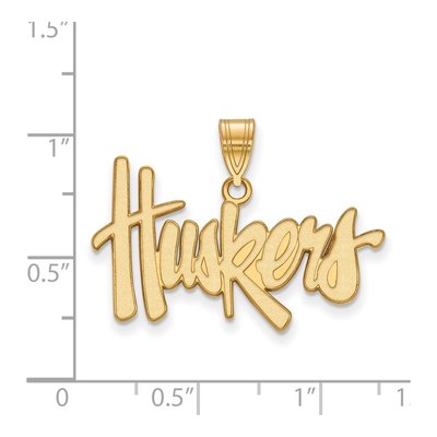 University of Nebraska 10K Yellow Gold Huskers Large Pendant – view 2
