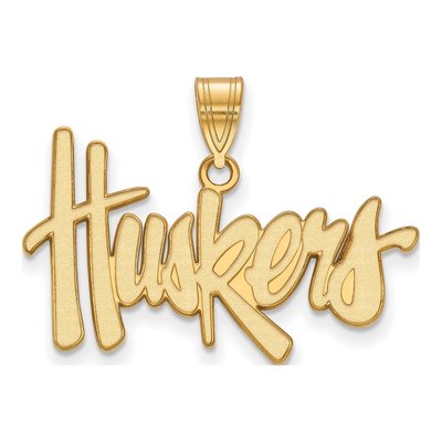 University of Nebraska 10K Yellow Gold Huskers Large Pendant