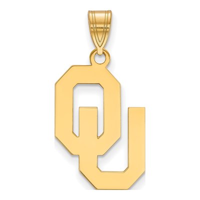 University of Oklahoma 10K Yellow Gold Large Sooners O-U Pendant