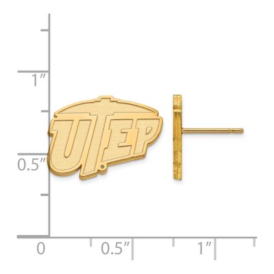 University of Texas at El Paso 10K Yellow Gold UTEP Miners Button Stud Earrings – view 2