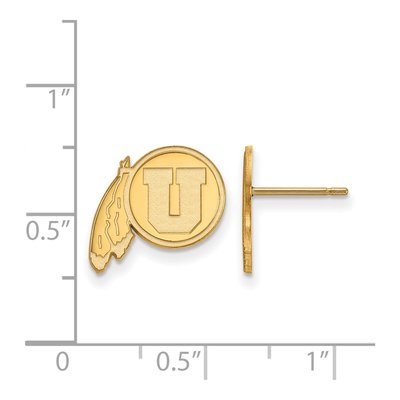 University of Utah 10K Yellow Gold Small Stud Earrings – view 2