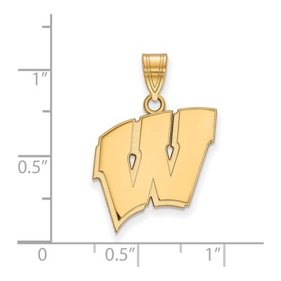 University of Wisconsin 10K Yellow Gold Large Letter W Pendant – view 2