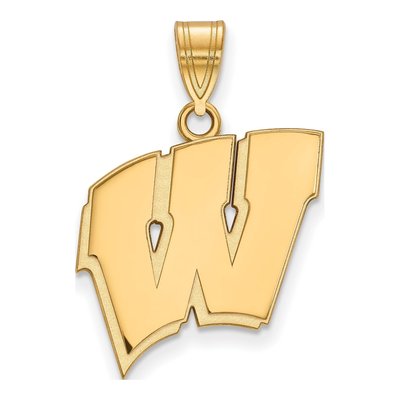 University of Wisconsin 10K Yellow Gold Large Letter W Pendant