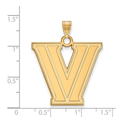 Villanova University 10K Yellow Gold Extra Large Letter V Pendant – view 2