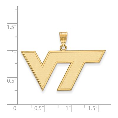 Virginia Tech 10K Yellow Gold V-T Large Pendant – view 2