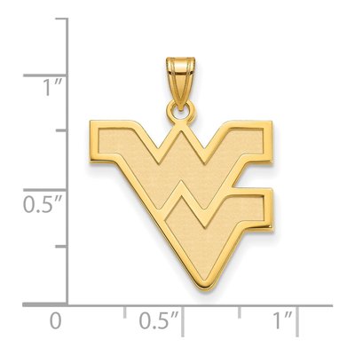 West Virginia University 10K Yellow Gold Large W-V Pendant – view 2
