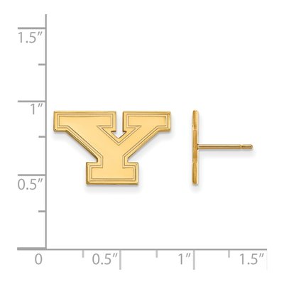 Youngstown State University 10K Yellow Gold Small Letter Y Stud Earrings – view 2