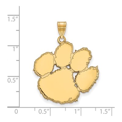 Clemson University 10K Yellow Gold Tiger Paw Extra Large Pendant – view 2